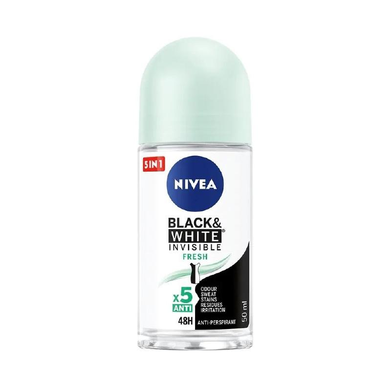Nivea roll on ženski black & white invisible fresh 50ml