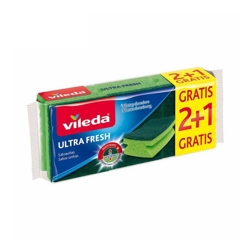 Vileda abrazivni antibakterijski suđer zeleni 3kom